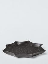 John Lewis Halloween Spider Web Stoneware Dish, 22cm, Black
