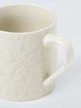 John Lewis Debossed Star Stoneware Mug, 350ml, White