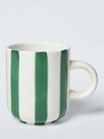 John Lewis Hand Painted Stripe Stoneware Mug, 285ml, Green