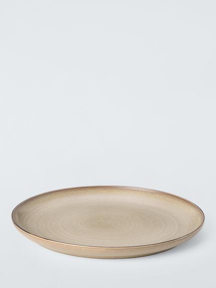 John Lewis Farmhouse Stoneware Coupe Dinner Plate, 27cm, Sand - view 2, 
