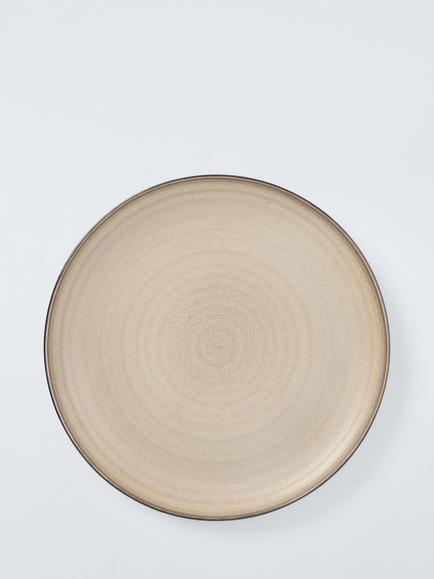 John Lewis Farmhouse Stoneware Coupe Side Plate, 21.5cm, Sand, 