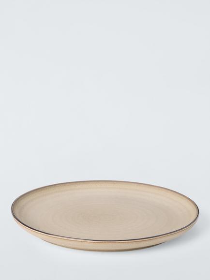 John Lewis Farmhouse Stoneware Coupe Side Plate, 21.5cm, Sand - view 2, 