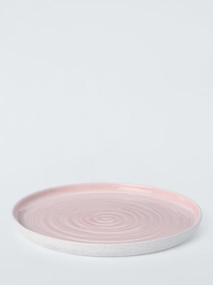 John Lewis Granite Stoneware Dinner Plate, 27cm, Pink - view 2, 