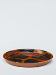 John Lewis Halloween Pumpkin & Squash Stoneware Coupe Plate, 26cm, Orange/Black