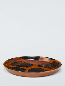 John Lewis Halloween Pumpkin & Squash Stoneware Coupe Plate, 26cm, Orange/Black - view 2, 