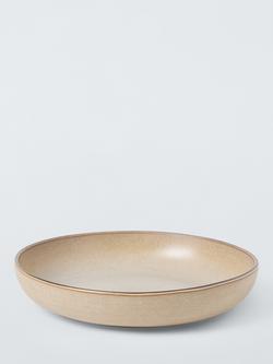 John Lewis Farmhouse Stoneware Pasta Bowl, 21cm, Sand, 