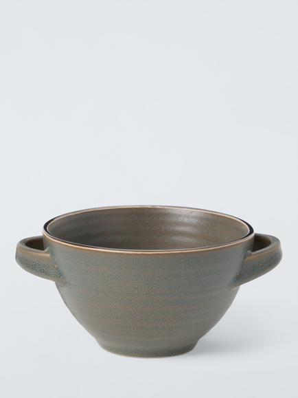 John Lewis Farmhouse Stoneware Soup Bowl, 16cm, Green