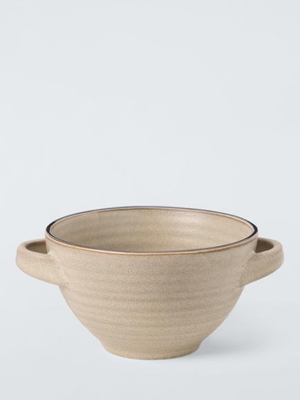 John Lewis Farmhouse Stoneware Soup Bowl, 16cm, Sand