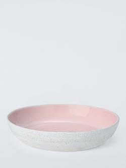 John Lewis Granite Stoneware Pasta Bowl, 22cm, Pink, 