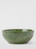 John Lewis Debossed Christmas Tree Stoneware Cereal Bowl, 17cm, Green