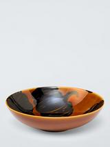 John Lewis Halloween Pumpkin & Squash Stoneware Bowl, 18cm, Orange/Black