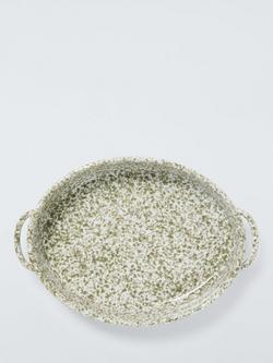 John Lewis Farmhouse Speckle Glaze Stoneware Serve Dish with Handles, Green - view 2, 