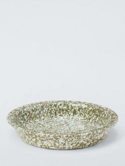John Lewis Farmhouse Round Speckle Glaze Stoneware Serve Dish, 27.5cm, Green, 