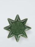 John Lewis Debossed Star Stoneware Dish, 20cm, Green