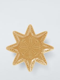 John Lewis Star Debossed Stoneware Side Plate, 20cm, Honey, 