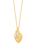 Dower & Hall Two-Charm Twist Peardrop Necklace, Gold