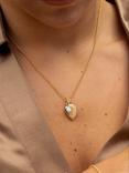 Dower & Hall Two-Charm Twist Peardrop Necklace, Gold