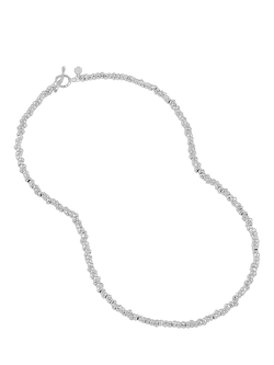 Dower & Hall Pebble Beaded Necklace, Silver, Silver