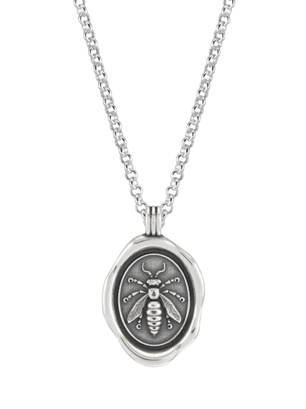 Dower & Hall Achievement Wasp Talisman Necklace, Silver, Silver