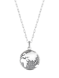 Dower & Hall One World Talisman Necklace, Silver, Silver