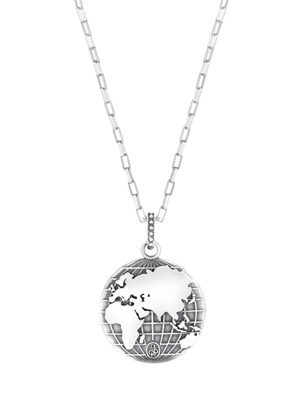 Dower & Hall One World Talisman Necklace, Silver, Silver