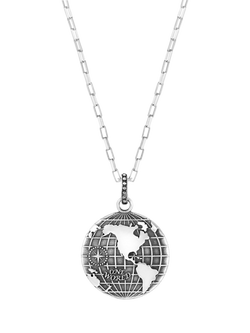 Dower & Hall One World Talisman Necklace, Silver - view 2, Silver