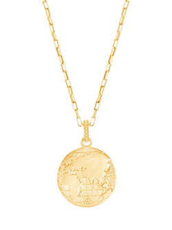 Dower & Hall One World Talisman Necklace, Gold, Gold