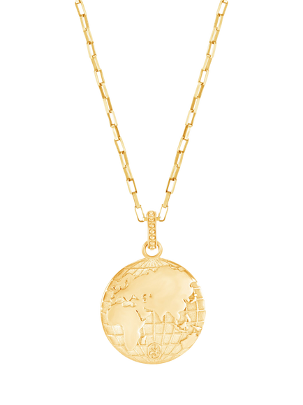 Dower & Hall One World Talisman Necklace, Gold, Gold