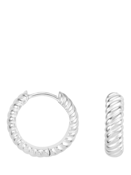 Dower & Hall Medium Twist Hoop Earrings, Gold, Silver