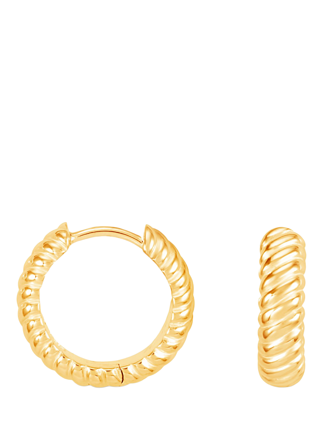 Product image 1 of 4, which shows Dower & Hall Medium Twist Hoop Earrings, Gold