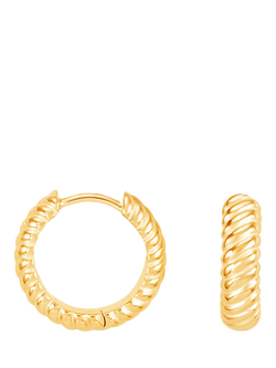 Dower & Hall Medium Twist Hoop Earrings, Gold, Gold