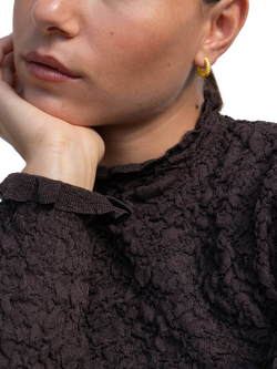 Dower & Hall Medium Twist Hoop Earrings, Gold - view 2, Gold