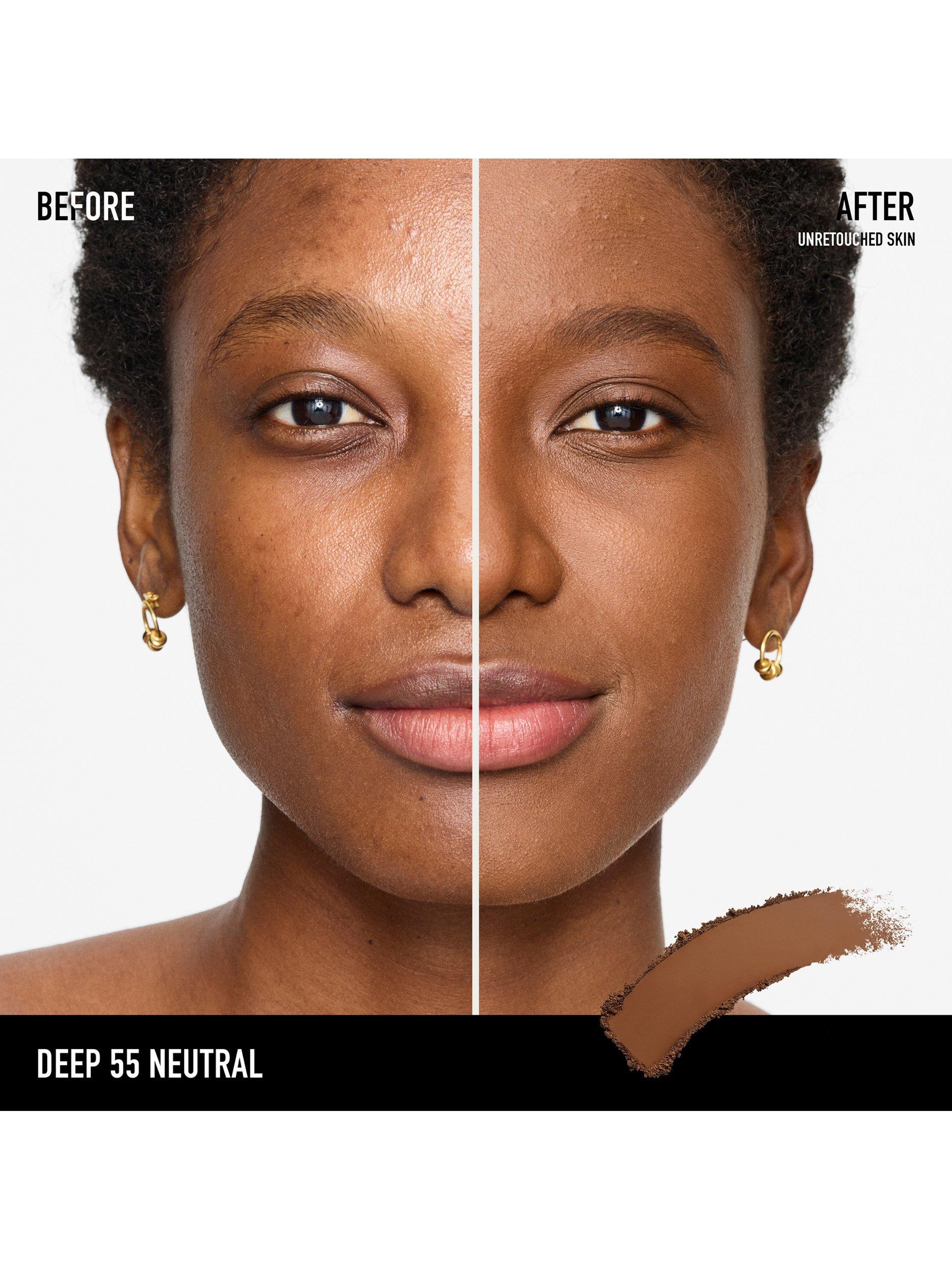 Product image 3 of 8, which shows bareMinerals BAREPRO™ 24HR Skin-Perfecting Powder Foundation, Deep 55 Neutral