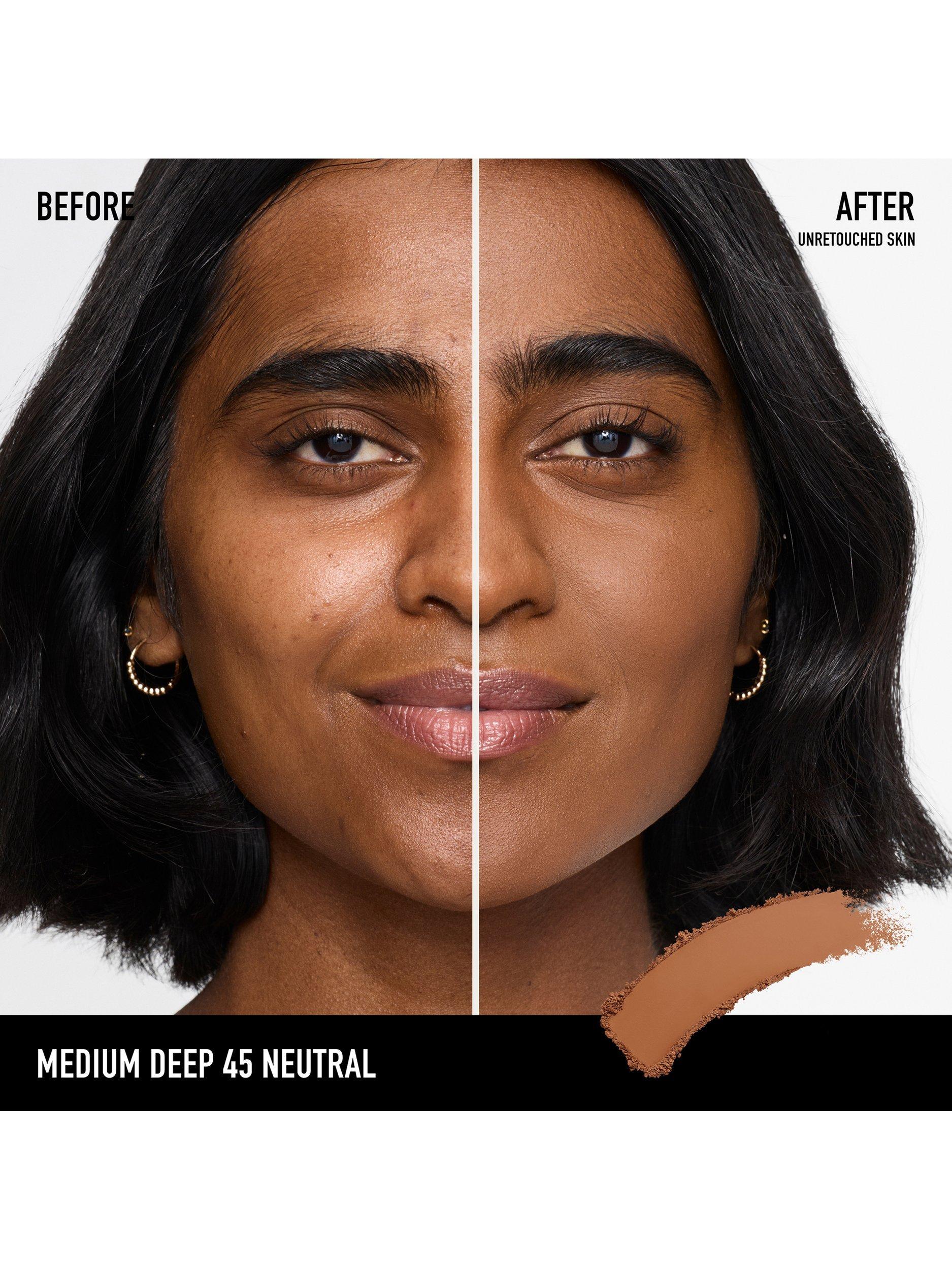 Product image 3 of 8, which shows bareMinerals BAREPRO™ 24HR Skin-Perfecting Powder Foundation, Medium Deep 45 Neutral