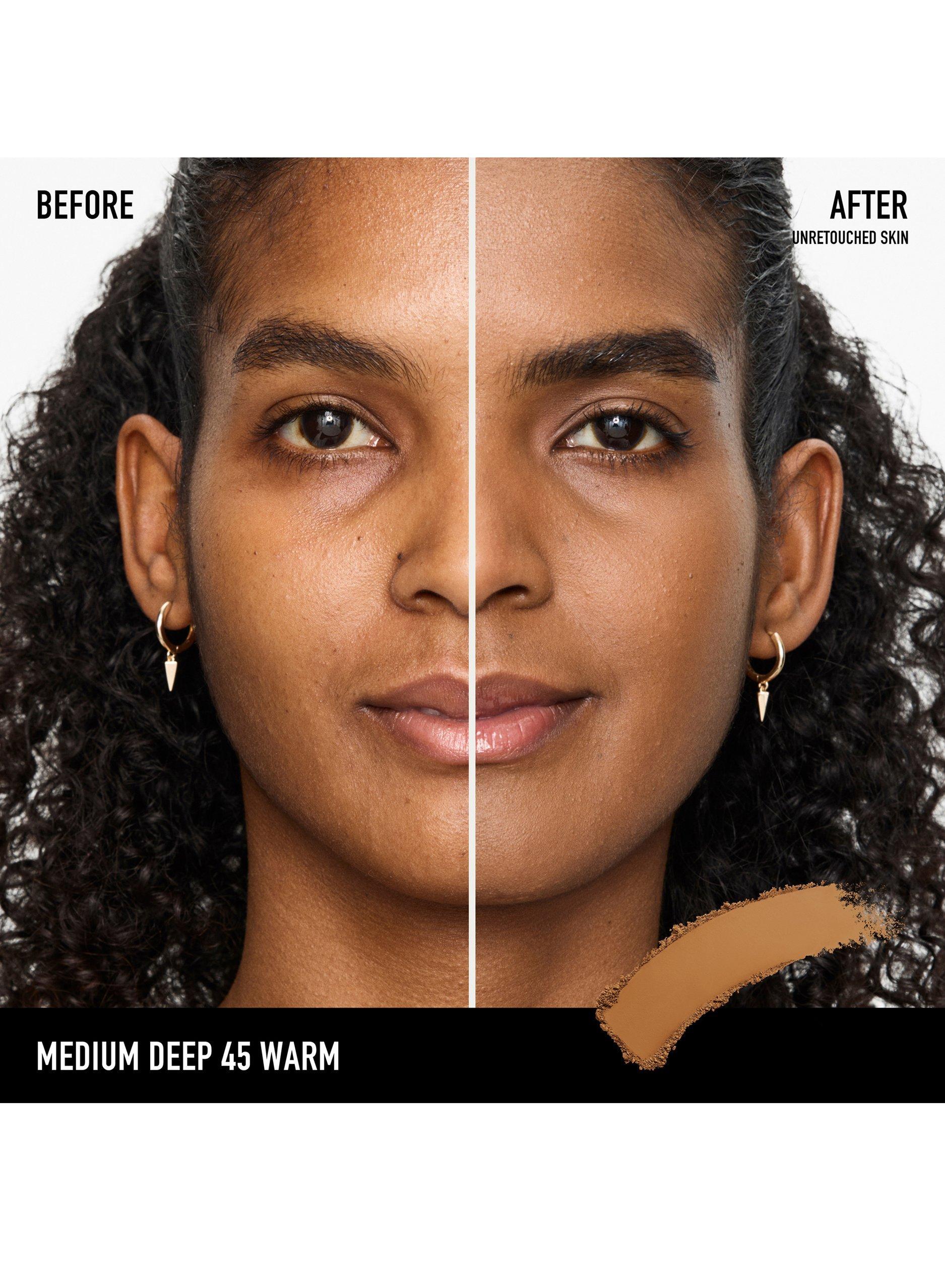 Product image 3 of 8, which shows bareMinerals BAREPRO™ 24HR Skin-Perfecting Powder Foundation, Medium Deep 45 Warm