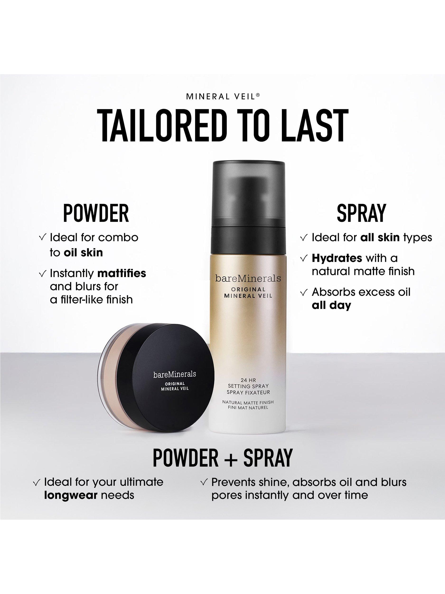 Product image 7 of 8, which shows bareMinerals Original Mineral Veil 24HR Natural Matte Setting Spray, 100ml