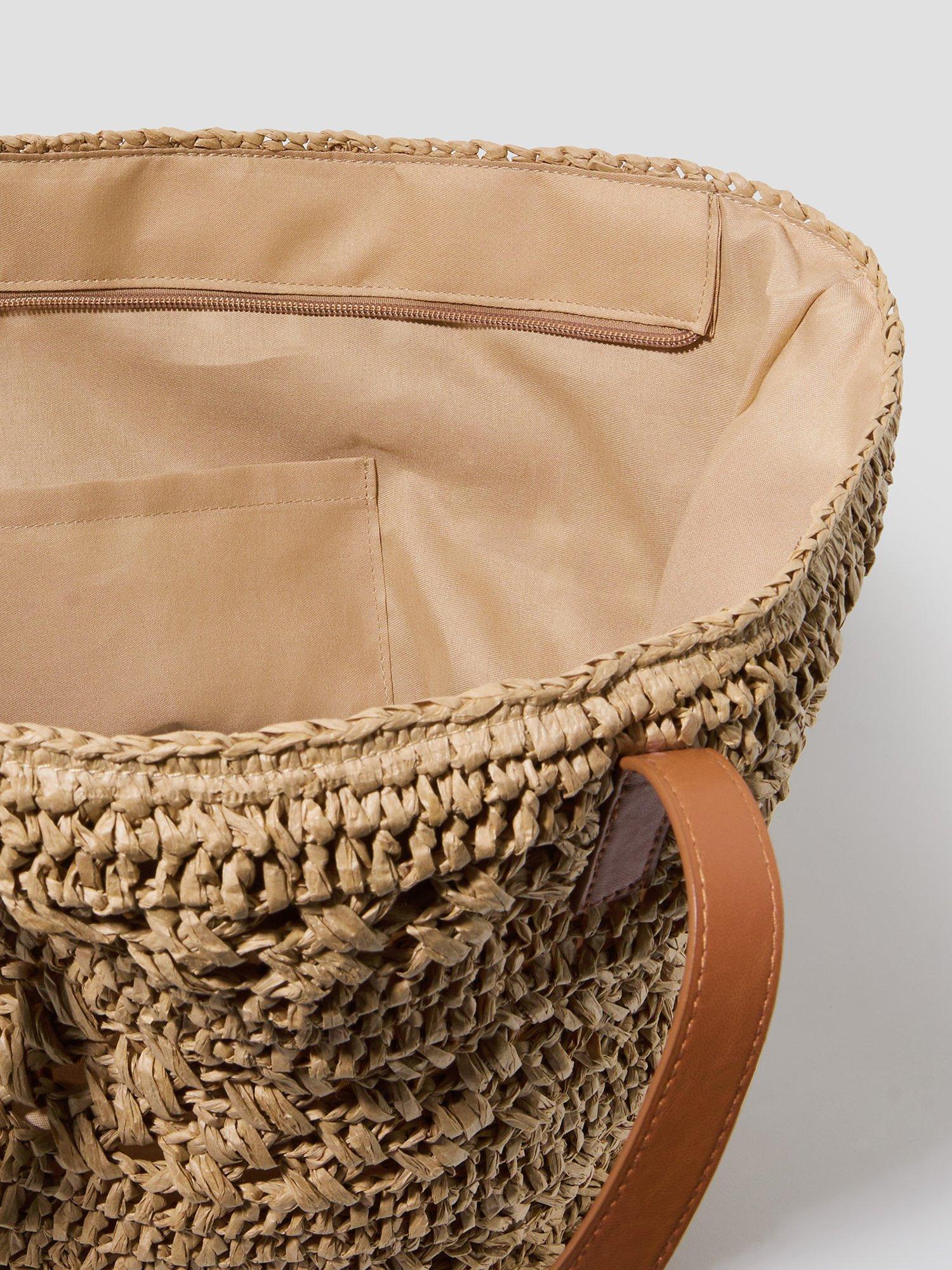 Product image 5 of 5, which shows Monsoon Amber Raffia Crochet Tote Bag, Neutral