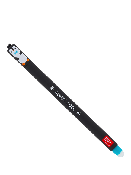 Legami Penguin Erasable Gel Pen, Blue, Blue