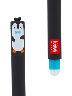 Legami Penguin Erasable Gel Pen, Blue - view 2, Blue