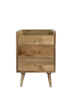 Swoon Fresco 3 Drawer Bedside Table, Natural
