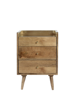 Swoon Fresco 3 Drawer Bedside Table, Natural, Light Wood