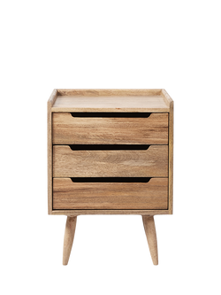 Swoon Southwark 3 Drawer Bedside Table, Natural, Oak
