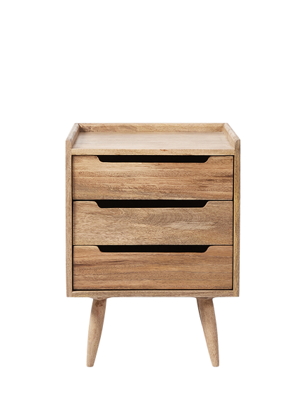 Swoon Southwark 3 Drawer Bedside Table, Natural, Oak