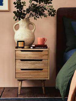 Swoon Southwark 3 Drawer Bedside Table, Natural - view 2, Oak