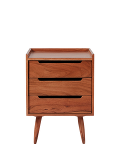 Swoon Southwark 3 Drawer Bedside Table, Dark Brown