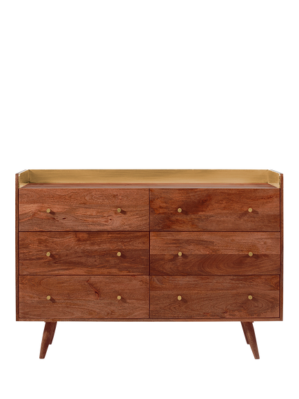 Swoon Fresco 6 Drawer Chest, Light Brown, Brown