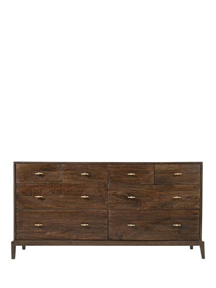 Swoon Verne 8 Drawer Chest, Dark Brown, Stained Mango