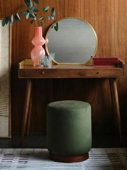 Swoon Fresco 2 Drawer Dressing Table & Mirror, Light Brown - view 2, Light Brown