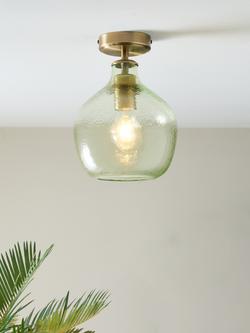 John Lewis Cartmel Semi Flush Ceiling Light - view 2, Olive Glass