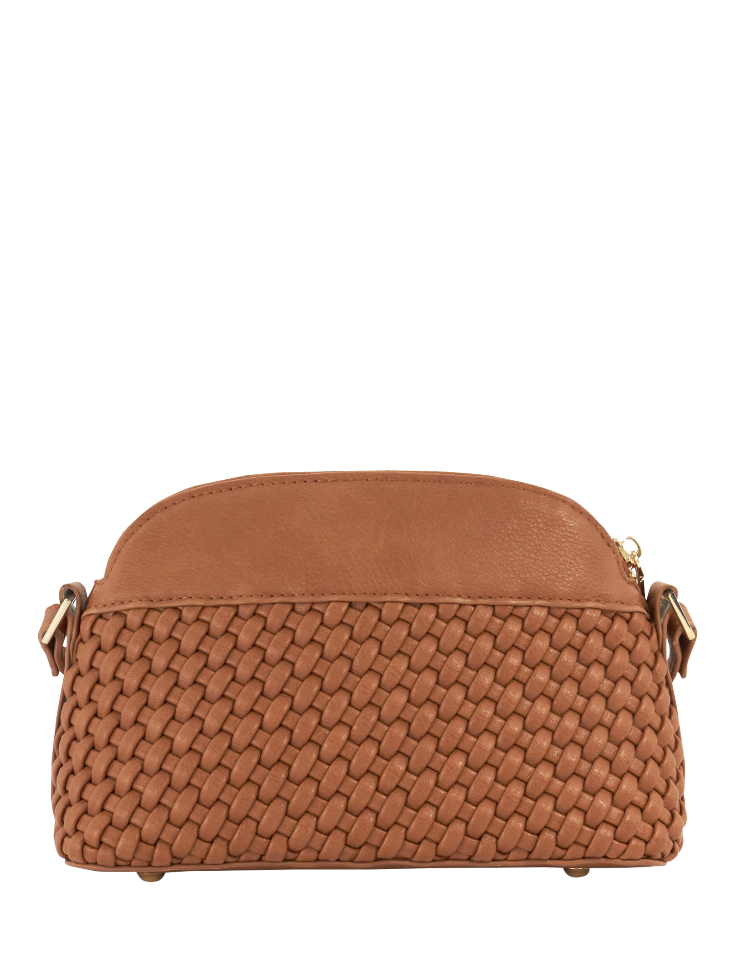 Product image 3 of 5, which shows Dune London Distinct Woven Crossbody Bag, Brown Tan